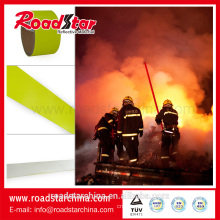 Fluorescent yellow fire resistant reflective fabric